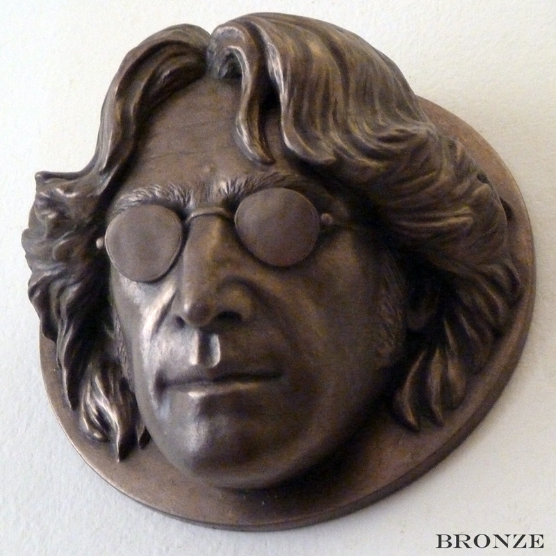 Hand Crafted In Cold Cast Bronze. John Lennon Wall Sculpture 